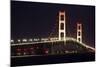 Mackinac Bridge at Night-Paul Souders-Mounted Photographic Print