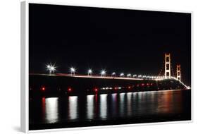 Mackinac Bridge at Night-cristalsimon-Framed Photographic Print