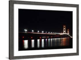 Mackinac Bridge at Night-cristalsimon-Framed Photographic Print