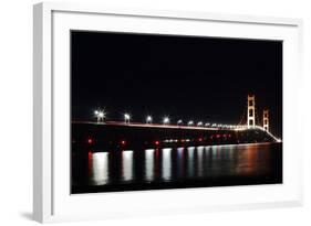 Mackinac Bridge at Night-cristalsimon-Framed Photographic Print