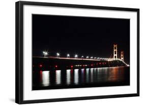 Mackinac Bridge at Night-cristalsimon-Framed Photographic Print