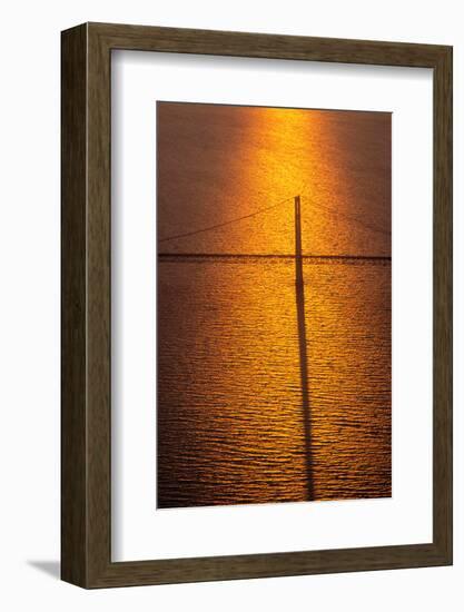 Mackinac Bridge at sunset, Mackinac, Michigan, USA-null-Framed Photographic Print