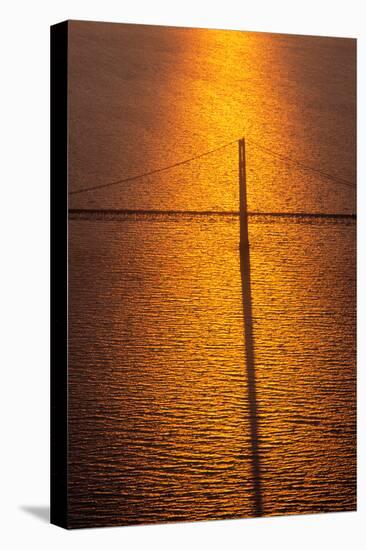 Mackinac Bridge at sunset, Mackinac, Michigan, USA-null-Stretched Canvas