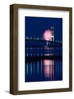 Mackinac Bridge Fireworks-Steve Gadomski-Framed Photographic Print