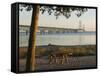 Mackinac Bridge, Mackinaw City, Michigan, USA-Peter Hawkins-Framed Stretched Canvas