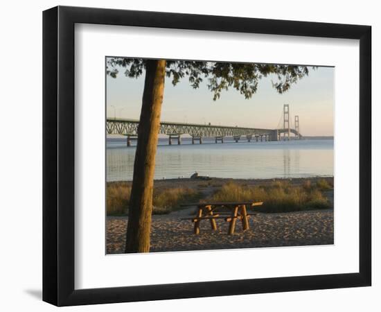 Mackinac Bridge, Mackinaw City, Michigan, USA-Peter Hawkins-Framed Photographic Print