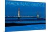 Mackinac Bridge, Michigan - Blue Hour-Lantern Press-Mounted Premium Giclee Print