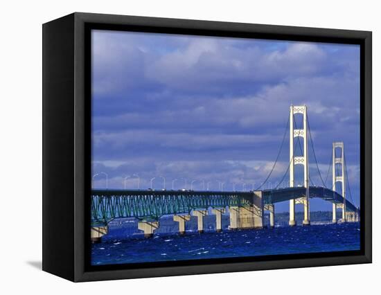 Mackinac Bridge, Michigan, USA-Chuck Haney-Framed Stretched Canvas