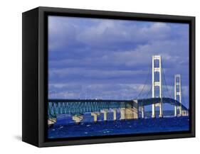 Mackinac Bridge, Michigan, USA-Chuck Haney-Framed Stretched Canvas