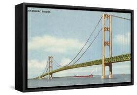 Mackinac Bridge, Michigan-null-Framed Stretched Canvas