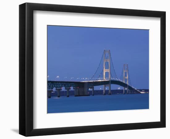 Mackinac Bridge, Straits of Mackinac Between Lakes Michigan and Huron, Michigan, USA-Walter Bibikow-Framed Photographic Print