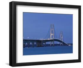 Mackinac Bridge, Straits of Mackinac Between Lakes Michigan and Huron, Michigan, USA-Walter Bibikow-Framed Photographic Print