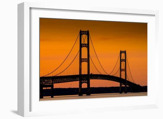 Mackinac Bridge Sunset-Steve Gadomski-Framed Photographic Print