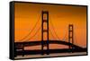 Mackinac Bridge Sunset-Steve Gadomski-Framed Stretched Canvas