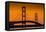 Mackinac Bridge Sunset-Steve Gadomski-Framed Stretched Canvas