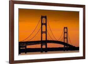 Mackinac Bridge Sunset-Steve Gadomski-Framed Photographic Print