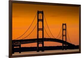 Mackinac Bridge Sunset-Steve Gadomski-Framed Photographic Print