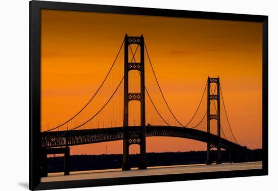 Mackinac Bridge Sunset-Steve Gadomski-Framed Photographic Print