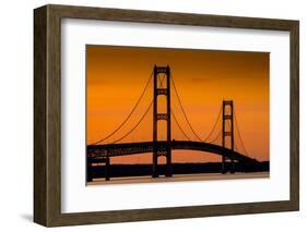 Mackinac Bridge Sunset-Steve Gadomski-Framed Photographic Print