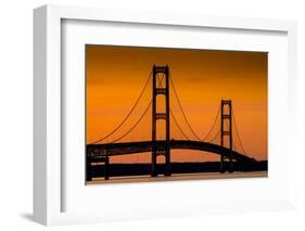 Mackinac Bridge Sunset-Steve Gadomski-Framed Photographic Print