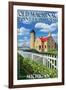 Mackinac Island, Michigan - Old Mackinac Lighthouse-Lantern Press-Framed Art Print