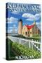 Mackinac Island, Michigan - Old Mackinac Lighthouse-Lantern Press-Stretched Canvas