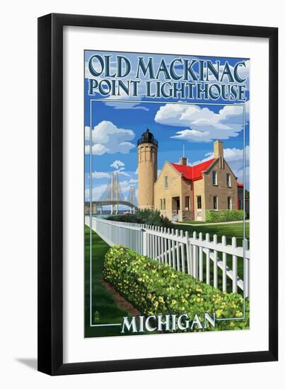 Mackinac Island, Michigan - Old Mackinac Lighthouse-Lantern Press-Framed Art Print