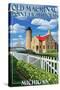 Mackinac Island, Michigan - Old Mackinac Lighthouse-Lantern Press-Stretched Canvas