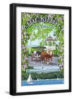 Mackinac, Michigan - Montage Scenes-Lantern Press-Framed Art Print