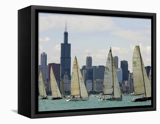 Mackinac Race-Jeff Roberson-Framed Stretched Canvas