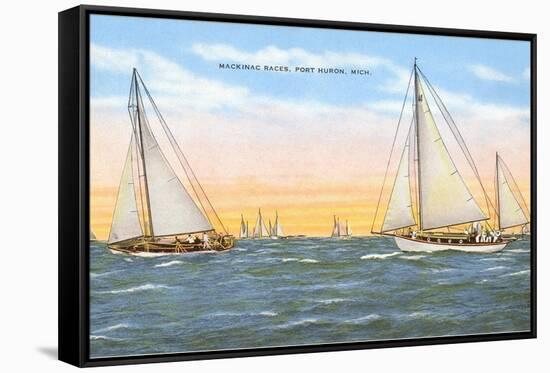 Mackinac Races, Port Huron, Michigan-null-Framed Stretched Canvas