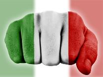 Fist With Italian Flag-macky_ch-Framed Stretched Canvas