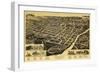 Macon, Georgia - Panoramic Map-Lantern Press-Framed Art Print