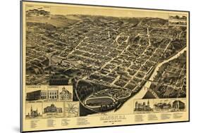 Macon, Georgia - Panoramic Map-Lantern Press-Mounted Art Print