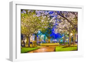 Macon, Georgia, USA Downtown with Spring Cherry Blossoms at 3Rd Street Park.-SeanPavonePhoto-Framed Photographic Print