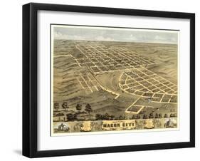 Macon, Missouri - Panoramic Map-Lantern Press-Framed Art Print