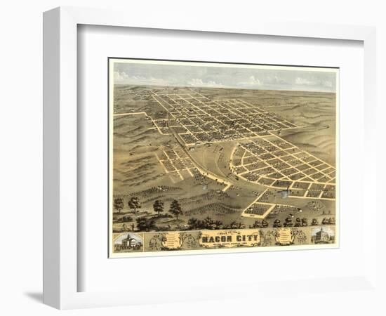 Macon, Missouri - Panoramic Map-Lantern Press-Framed Art Print