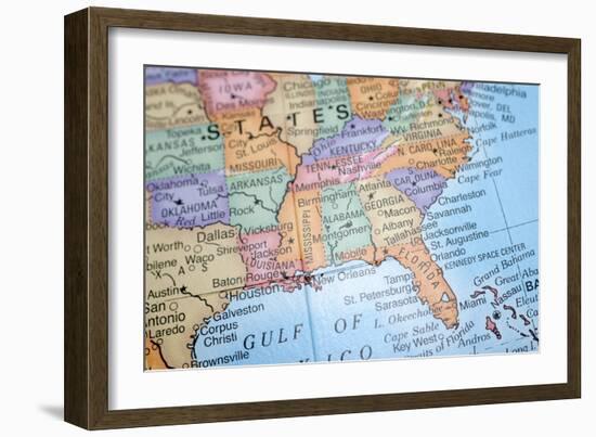 Macro Globe Map Detail 01-Kent Weakley-Framed Photographic Print