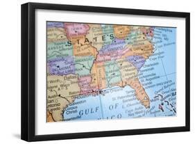 Macro Globe Map Detail 01-Kent Weakley-Framed Photographic Print