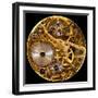 Macro Shot of the Interior of an Old Pocket Watch with a Hand-Wound Mechanical Movement-Steve Heap-Framed Photographic Print