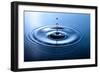 Macro Shot of Water Drop Falling-Jag_cz-Framed Photographic Print