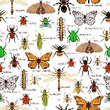 Flat Insects Seamless Pattern Vector Illustration-Macrovector-Art Print