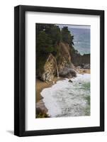 MacWay Falls in winter at Julia Pfeiffer Park, Big Sur-Sheila Haddad-Framed Photographic Print