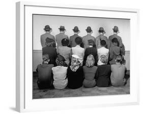 Macy's Department Store Detectives with Their Backs Turned So as Not to Reveal Their Identity-Nina Leen-Framed Photographic Print