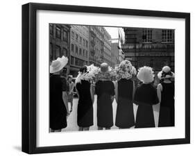 Mad as a Hatter: Mannequins Modelling Hats for the 1966 Royal Ascot Festival, May 1966-null-Framed Premium Photographic Print