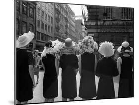 Mad as a Hatter: Mannequins Modelling Hats for the 1966 Royal Ascot Festival, May 1966-null-Mounted Premium Photographic Print