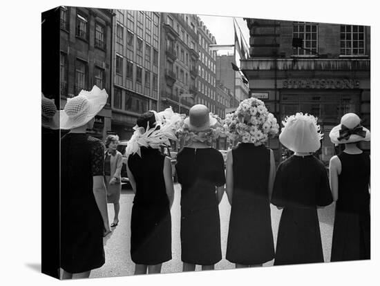 Mad as a Hatter: Mannequins Modelling Hats for the 1966 Royal Ascot Festival, May 1966-null-Stretched Canvas