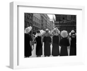 Mad as a Hatter: Mannequins Modelling Hats for the 1966 Royal Ascot Festival, May 1966-null-Framed Photographic Print