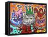 Mad Cat Mardi Gras-MADdogART-Framed Stretched Canvas