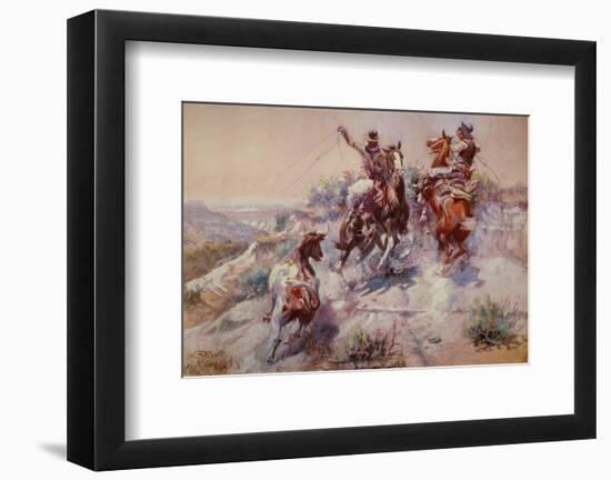 Mad Cow-Charles Marion Russell-Framed Art Print